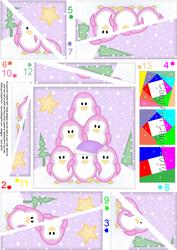 Christmas Penguin Tree Felties Twisted Spiral Side Stacker
