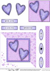 Funky Heart Quick Card with Decoupage