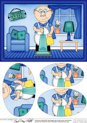 A5 Bert Does the Cleaning Oval Pyramage Topper