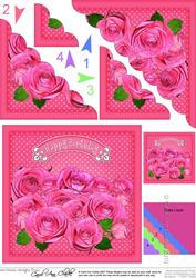 Pretty Roses Scallop Corner Side Stacker Topper