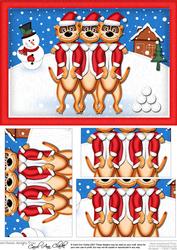 A5 Xmas Meerkats Pyramage Topper