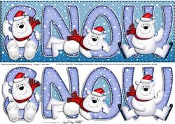 Large Dl Xmas Snow Ben Polar Bear Quick Card N 3D Decoupage