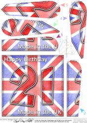 Flying the Flag Uk 21st Birthday Fan Pyramage Topper