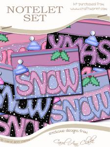 Xmas Words Notelet Set