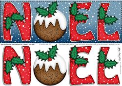 Large Dl Xmas Noel with Puddings Quick Card N 3D Decoupage