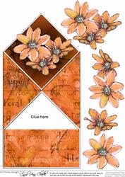 Burnt Orange Clematis Diamond Top Card