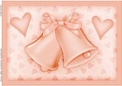A4 Romantic Wedding Bells Card Topper