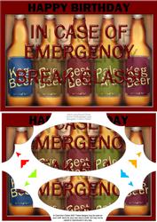 A5 Beer Emergency Fun Novelty Scallop Corners and Pyramage