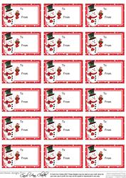 Snowman Christmas Gift Tags