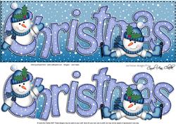 Large Dl Xmas Christmas with Snowman Quick Card 3D Decoupage