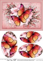 A5 Butterflies N Flowers Oval Pyramage Topper