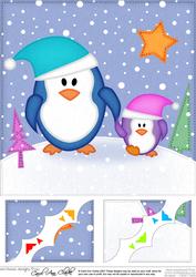 8 x 8 Penguin Felties Scalloped Corner Topper
