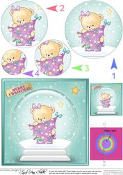 Rosie's Xmas Tree Snowglobe Circle Pyramage Topper