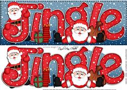 Large Dl Xmas Jingle with Santa Quick Card with 3D Decoupage