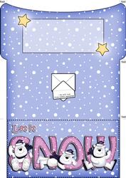 Xmas Let It Snow Polar Bear Money or Gift Wallet and Card