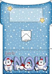Xmas Let It Snow Polar Bear Money or Gift Wallet and Card