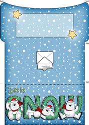 Xmas Let It Snow Polar Bear Money or Gift Wallet and Card