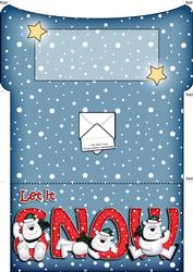 Xmas Let It Snow Polar Bear Money or Gift Wallet and Card