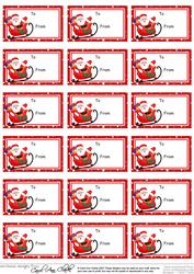 Santa Christmas Gift Tags