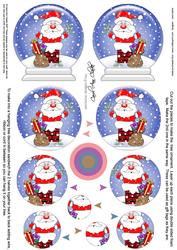 3D Xmas Santa Got Stuck Snow Globe Shaped Tree Decoration