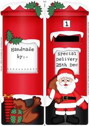 Large Dl Xmas Santa Postbox Shaped Card