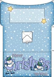 Xmas Christmas Snowman Money or Gift Wallet and Card
