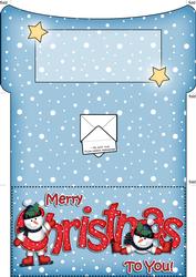Xmas Christmas Snowman Money or Gift Wallet and Card
