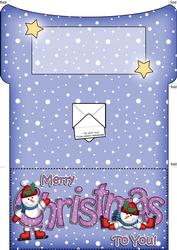 Xmas Christmas Snowman Money or Gift Wallet and Card