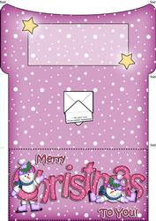 Xmas Christmas Snowman Money or Gift Wallet and Card