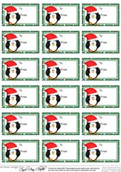 Penguin Christmas Gift Tags