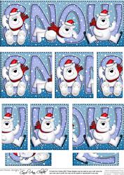 Christmas Snow Ben the Polar Bear Dl Side Stacker Topper