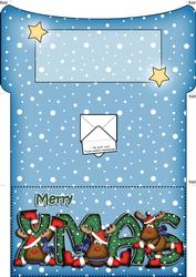 Xmas Xmas Rudolph Money or Gift Wallet and Card