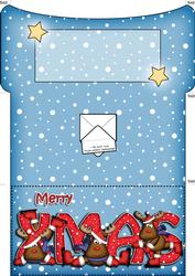 Xmas Xmas Rudolph Money or Gift Wallet and Card
