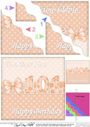 101st Birthday Nan Felties Wavy Corner Side Stacker Topper