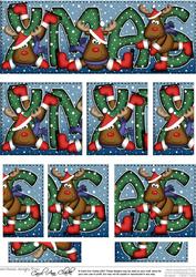 Christmas Xmas with Rudolph Dl Side Stacker Topper