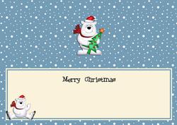 Large Dl Christmas Insert with Polar Bear