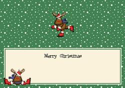 Large Dl Christmas Insert with Rudolph