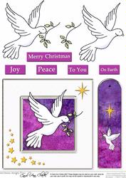 Xmas Dove Quick Card with Decoupage