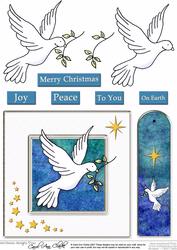 Xmas Dove Quick Card with Decoupage