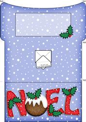 Xmas Noel with Puddings Money or Gift Wallet and Card