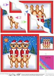Xmas Meerkats Wavy Corner Side Stacker Topper