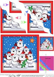 Xmas Polar Bears Wavy Corner Side Stacker Topper