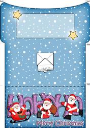 Xmas Hohoho Santa Money or Gift Wallet and Card