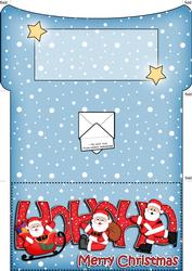Xmas Hohoho Santa Money or Gift Wallet and Card