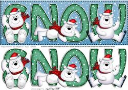 Large Dl Xmas Snow Ben Polar Bear Quick Card N 3D Decoupage