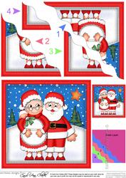 Xmas Santa N Mrs Claus Wavy Corner Side Stacker