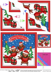 Xmas Robins Wavy Corner Side Stacker Topper
