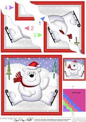 Xmas Ben Polar Bear Wavy Corner Side Stacker Topper