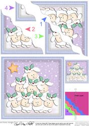 Xmas Lambs Wavy Corner Side Stacker Topper
