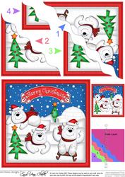 Xmas Polar Bears Wavy Corner Side Stacker Topper